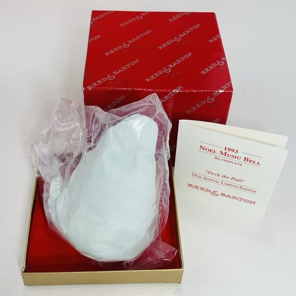 REED & BARTON Noel Music Bell 14th Ed Silverplate "Deck the Hall" Sealed NEW - Picture 1 of 4
